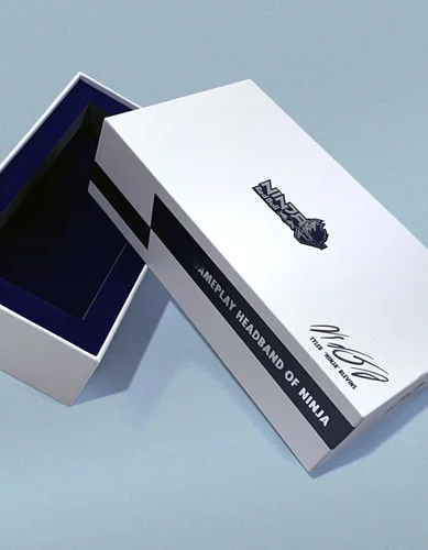Custom box packaging for clothing and apparel.