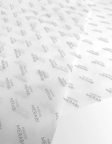 Custom branded printed tissue paper.