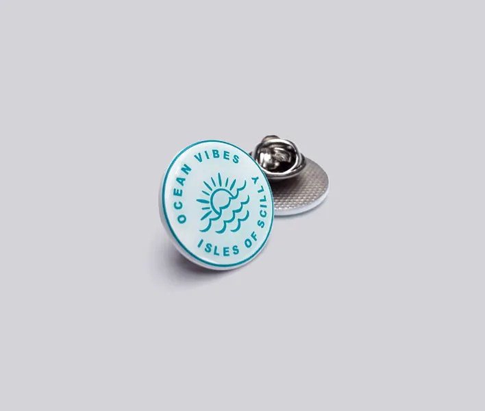 Printed epoxy custom pin badge
