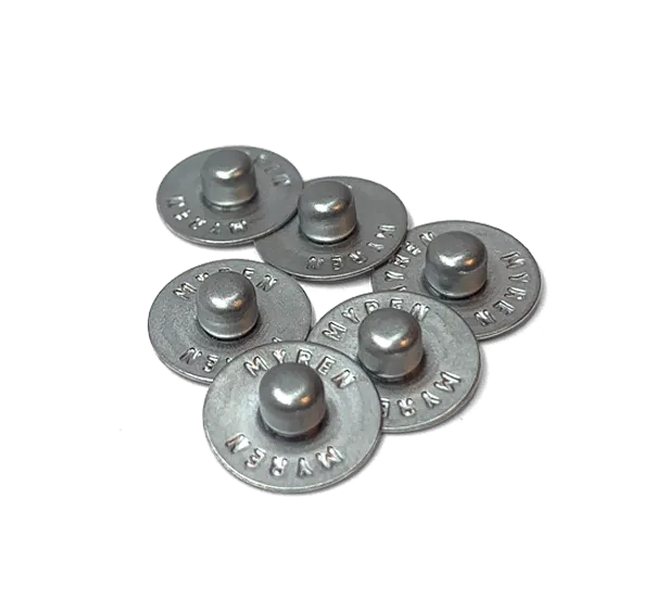 Custom branded jeans clothing rivets.