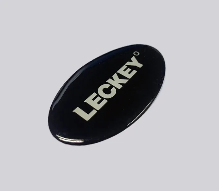 Custom printed epoxy sticker.