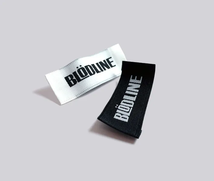 Textured weave woven labels for apparel.